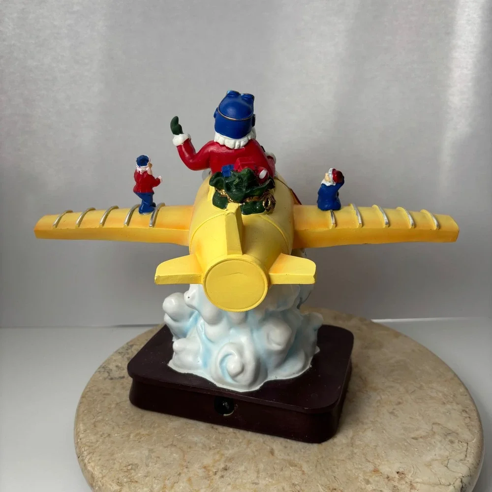 Enchanted Forest Musical Christmas Airplane Santa LED Lights Plays Songs‎